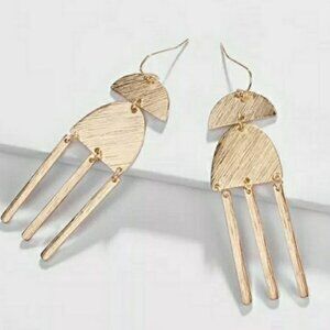 New Gold Geometric Drop Earrings